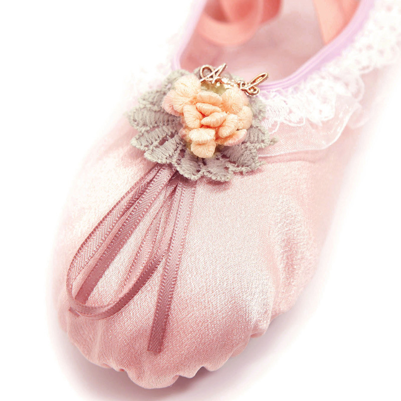 Kefei Παπούτσια μπαλέτου με μαλακή σόλα, σατέν επάνω, κορεατικό στυλ, για πρακτική χορού κοριτσιών 1–16 ετών