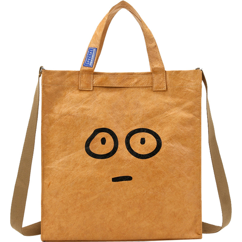 Muška crossbody torba - ulični stil, vertikalni kvadratni oblik, papirni materijal, zatvaranje zipom, vodootporna