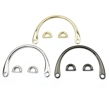 Метална дръжка за чанта – сплав, полиран финиш, дизайн: галванично покритие и маслена обработка, модел 0042