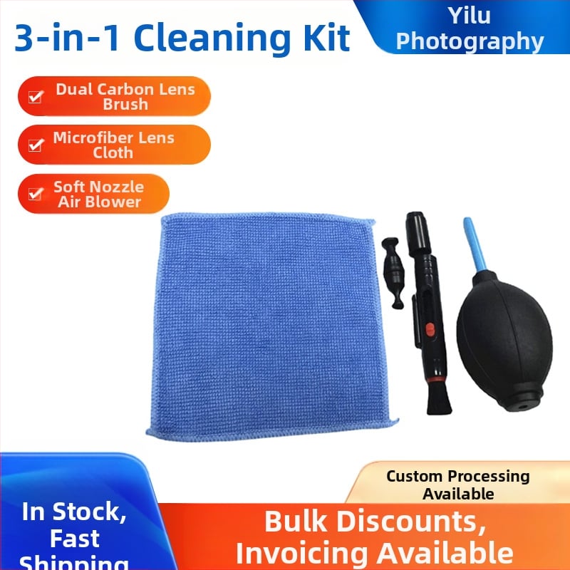 Yilufa DSLR valymo rinkinys su objektyvo valymo rašikliu, oro pūtiku ir objektyvo servetėlė