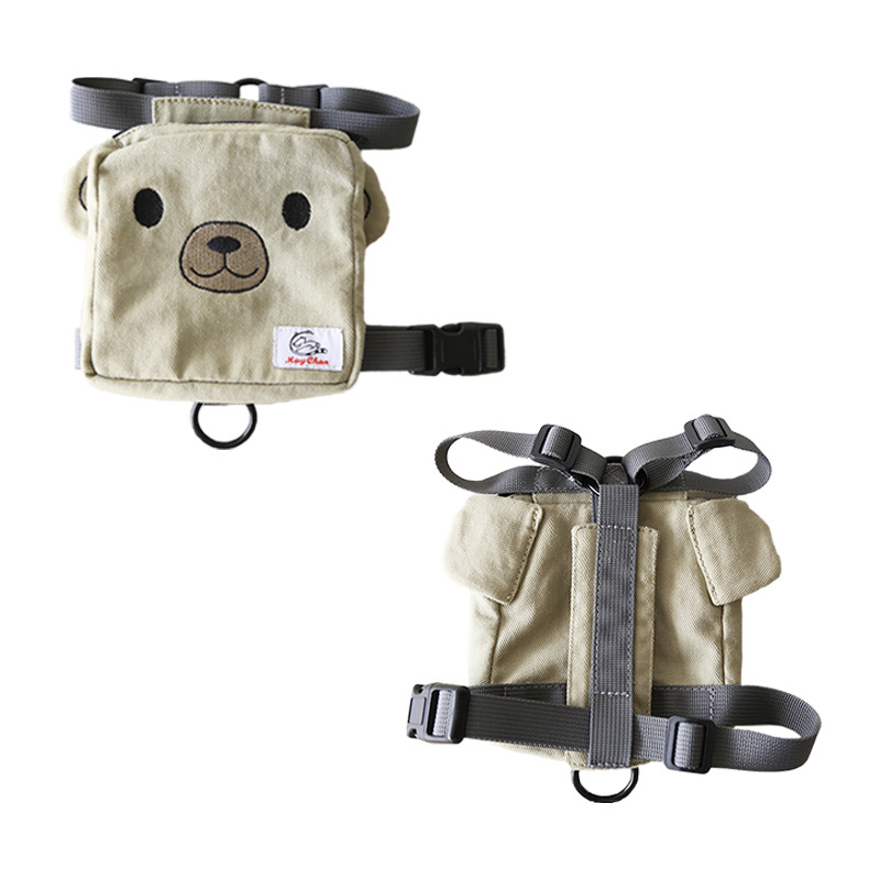 Σακίδιο στήθους-πλάτης για κατοικίδια σε σχήμα αρκούδας, επεκτάσιμο, μοντέλο SHD24-H0015