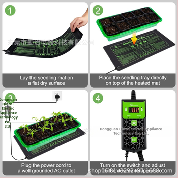 Podložka na zohrievanie rastlín s termostatom pre sadenice, vodotesná, odolná chladu, ohňovzdorná, plastová konštrukcia