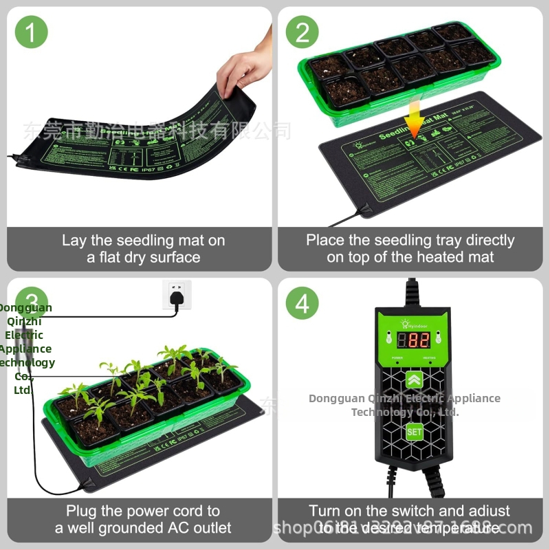 Podložka na zohrievanie rastlín s termostatom pre sadenice, vodotesná, odolná chladu, ohňovzdorná, plastová konštrukcia