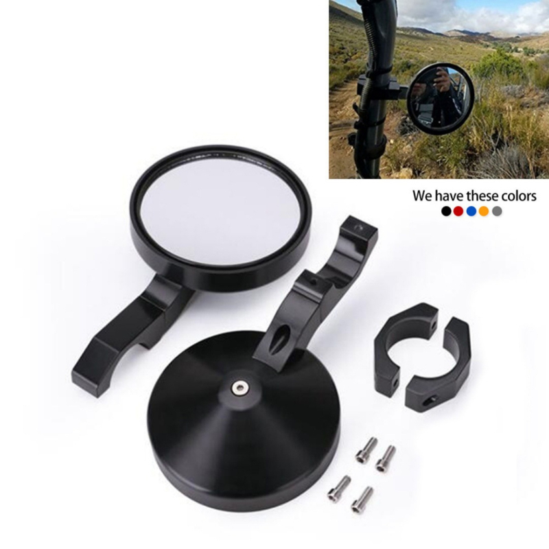 Oglindă retrovizoare rotundă pentru UTV – CNC, geam sferic, capac din aliaj de aluminiu, model Xc-cx-37