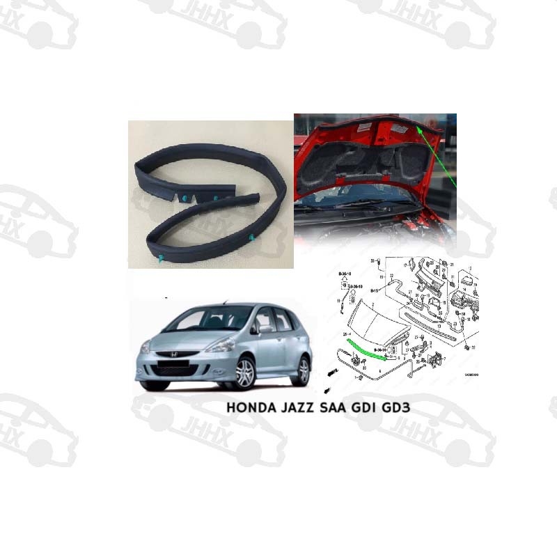 Variklio dangčio tarpiklis Fit/Jazz 2003–2008 – guminis tarpiklis priekinio dangčio kraštui