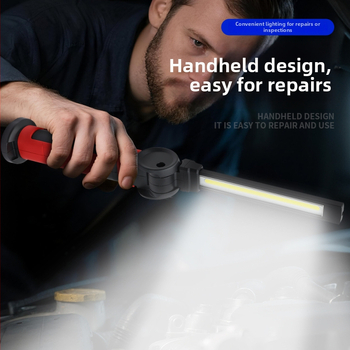 COB+LED autó-karbantartási vizsgálólámpa, kézi forgó munkalámpa erős mágneses rögzítővel, 3.7V, 1200lm
