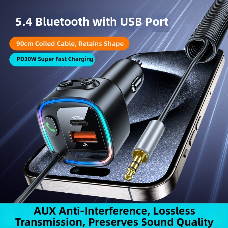 Automobiilne Bluetooth vastuvõtja AUX-kaabliga, Bluetooth 5.4, mudel AW-BT01, 5V toide