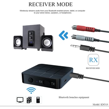 KN321 Bluetooth 5.0 Audio Emitiranje i Primanje, 2-u-1 adapter, 3,5 mm audio priključak, Plug and Play, Raspon 10 m