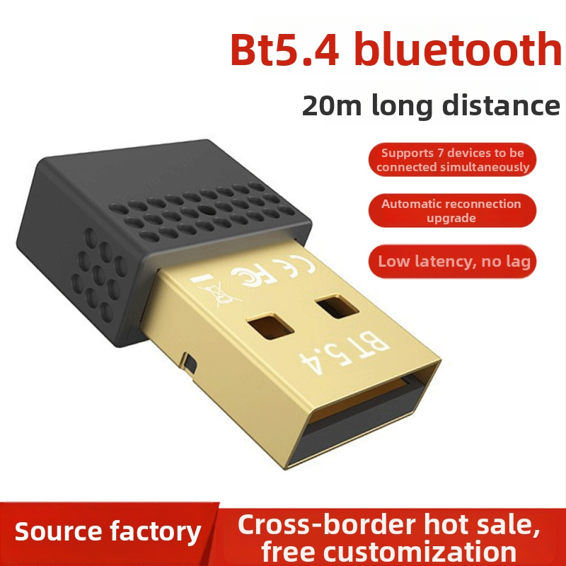Bluetooth 5.4 USB skaņas raidītājs-saņēmējs, USB interfeiss, Plug‑and‑Play, 3 Mbps, darbības diapazons 20 m