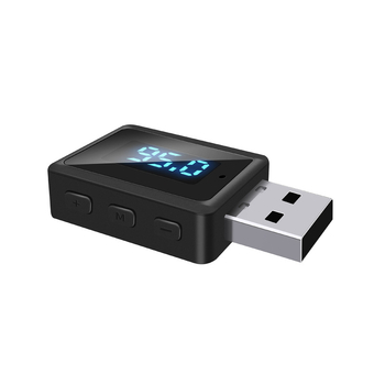 Bluetooth 5.3 receptor audio pentru mașină (USB, Plug‑and‑Play, rată de transmisie 100, rază 10 m)
