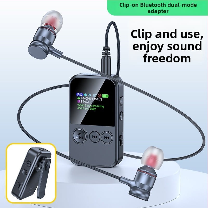 Bluetooth 5.4 MP3 atskaņotājs ar TF karti, 3,5 mm ligzda, dubultais TX/RX, darbības diapazons 10 m