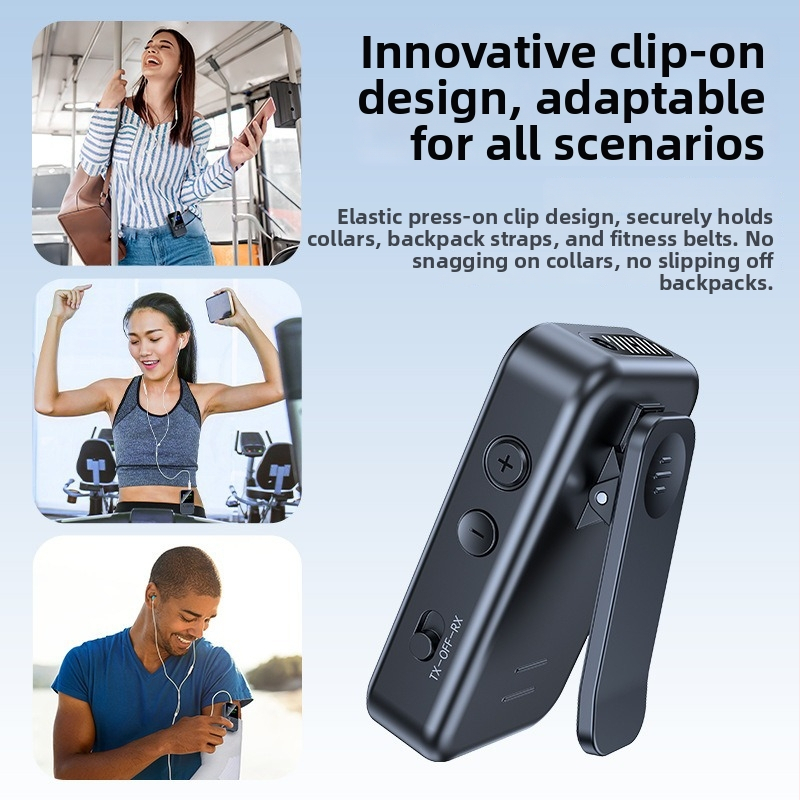 Bluetooth 5.4 MP3 atskaņotājs ar TF karti, 3,5 mm ligzda, dubultais TX/RX, darbības diapazons 10 m