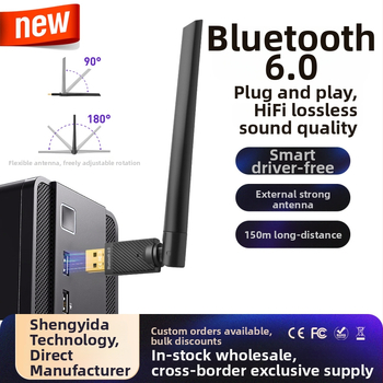 Bluetooth audio raidītājs/saņēmējs USB adapters, USB interfeiss, Plug-and-Play, barošana caur USB, darbības diapazons 10–20 m, Bluetooth 6.0
