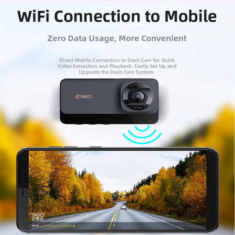 XT60 360° važiavimo įrašymo įrenginys, priekyje ir gale dvigubas įrašas, naktinis matymas 1080p, 170° matymo kampas, palaiko TF kortelę iki 128GB