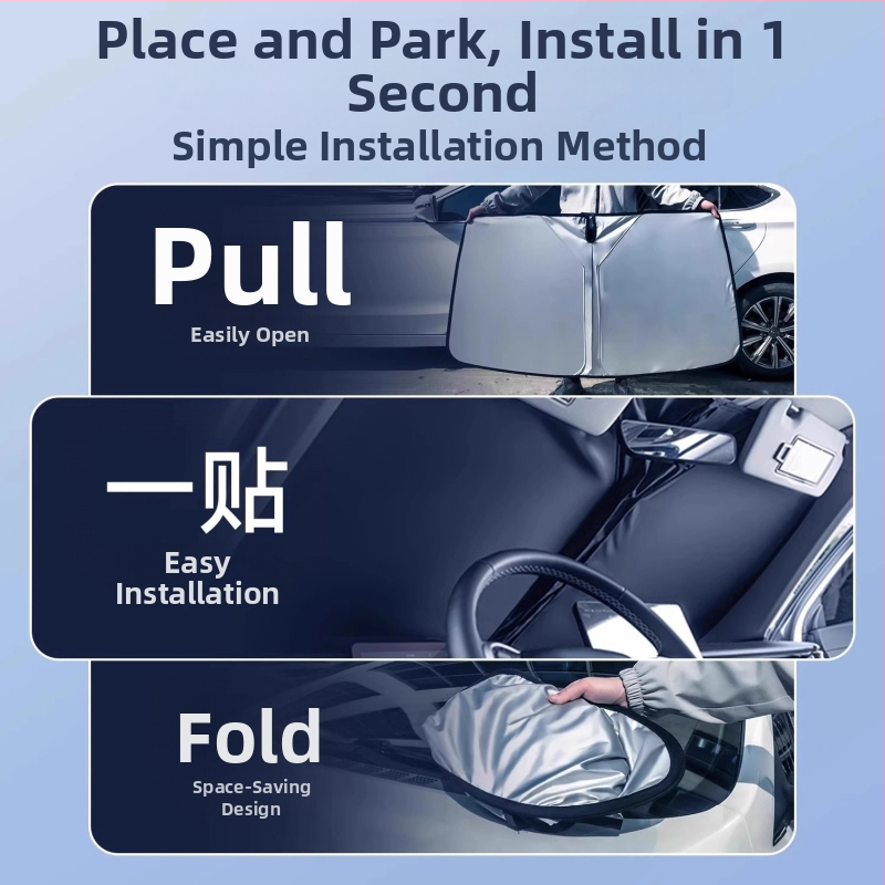 Dubultslāņa auto saules aizsargs, teleskopiska uzstādīšana, siltumizolācija, universāla piemērošana