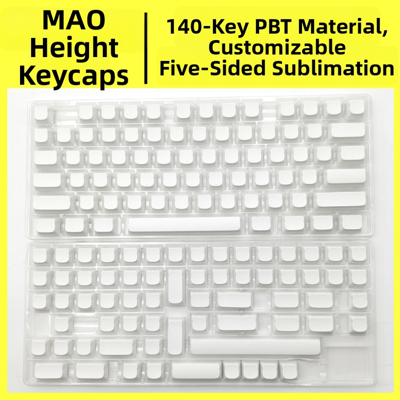 Keycaps mehāniskajām tastatūrām – Mao Cat Head, PBT materiāls, piecu pušu sublimācija, pielāgota apstrāde pēc zīmējumiem, kaķa galvas forma