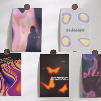 Apsveikumu kartīšu komplekts – 10 gab., zīmols Pick-up, pārklāts papīrs, vienkāršs un mūsdienīgs stils, Amerikas kinomākslas plakāti