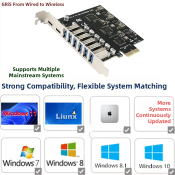 Stalinio PC PCIe adapterinė plokštė USB 3.0 Type-C 3.1 NEC720201 5Gbps GE-E001-N6A2C vaizdo įrašų fiksavimui iš kameros