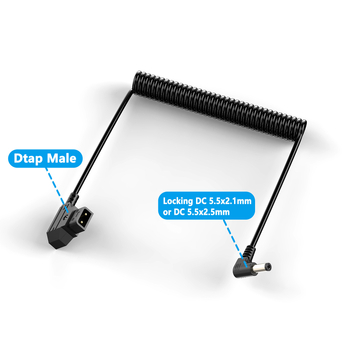 Καλώδιο τροφοδοσίας D-TAP προς DC για οθόνη μπαταρίας V-port | βύσμα 5,5×2,5 mm | μοντέλο YR-DTA-02