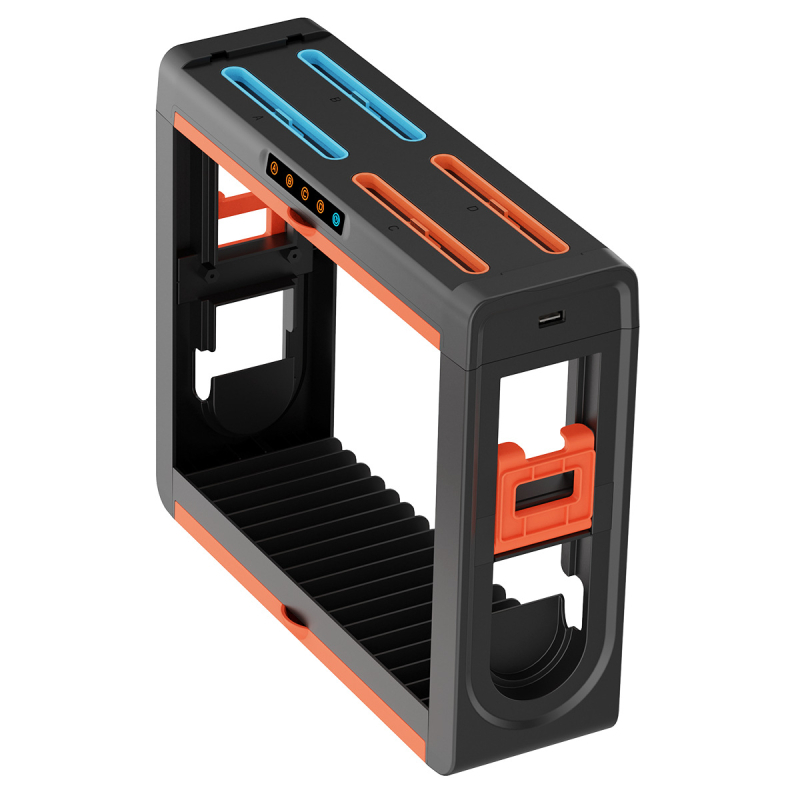 Suport de încărcare și depozitare pentru Switch / Switch 2 cu 14 locuri pentru carduri și 16 locuri pentru cutii de jocuri — Model Pg-sw2027, USB-C, ABS