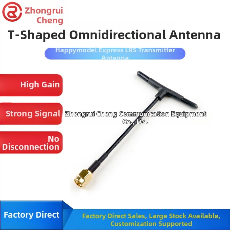 Antena de transmisie ExpressLRS 2.4 GHz, tip T omnidirecțional, model zrc-hfpv07, câștig 1.7, impedanță 50 Ω