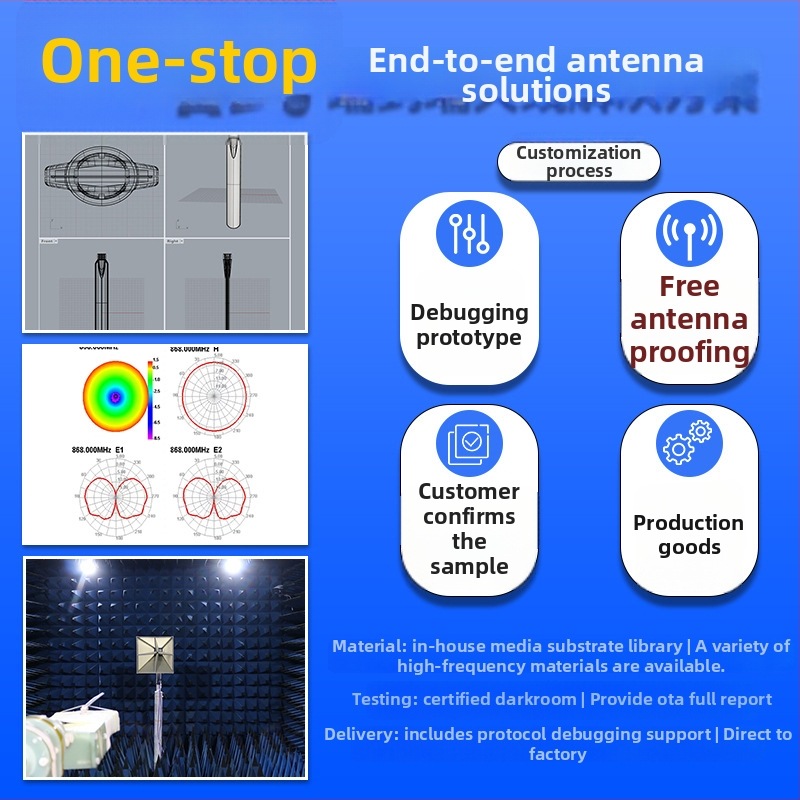 GSM/2G/3G/4G FPC iekšējā antena, augsta veiktspēja, pielāgojama, 700–2700 MHz, 50 Ω, SWR ≤ 1.5