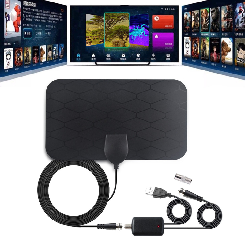 Kompakta iekšējā HDTV antena DVB-T2, modelis P23, 470–860 MHz, 75 Ω, SWR ≤1.5, darbības spriegums 5 V