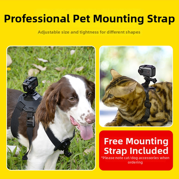 Kamera pre domáce zvieratá S7 – pohľad mačky a psa, hrudný držiak, 5MP senzor, ABS puzdro, 4-hodinová batéria