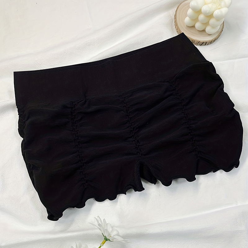 Besiūlės moterų nailono bokserinės, aukštas liemuo, megzta konstrukcija, 90% nailonas, paprastas dizainas