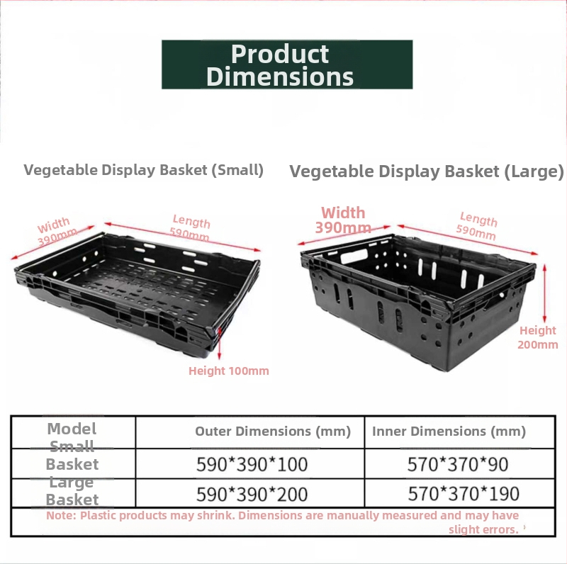 Plastmasas grozs dārzeņiem un augļiem izstādīšanai, saliekams