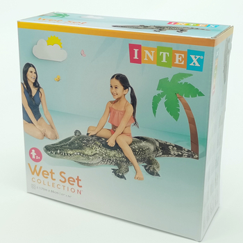 INTEX plutajući prsten s oblikom krokodila za djecu, karikaturni uzorak, debljina PVC 0.25, ekološki prihvatljiv PVC