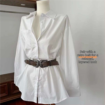 Krekli‑kleita ar jostu un garām piedurknēm, polo apkakle, chenille audums (Spandex; sastāvs <30%; rokas riņķi)