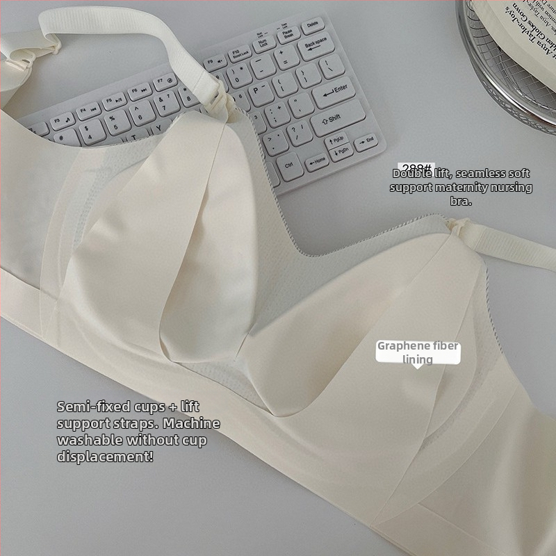 Laktācijas krūšturis ar priekšējo sprādzi, dubultais pacēlājs, pret kritumu, plānas formētas kausi, pēc dzemdībām