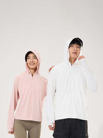 Unisex vanjska windbreaker jakna s UV zaštitom UPF50+, lagana, Ice Silk tkanina, 88% najlon + 12% spandex, s kapuljačom