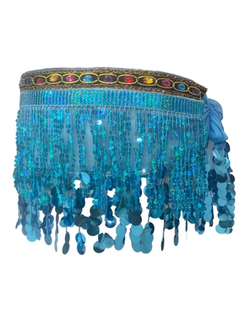 Traka za struk za belly dance s šljokicama i resicama, šifonska tkanina, 90–95% poliester, PVC detalji, model W-057, za žene