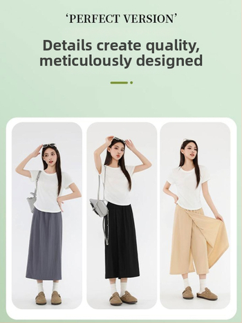 Плюс размер дамски кулоти Yamamoto Tooling, 2025 пролет-лято, висока талия, широки крачоли, солиден дизайн, 70-80% полиестер, 20-30% найлон