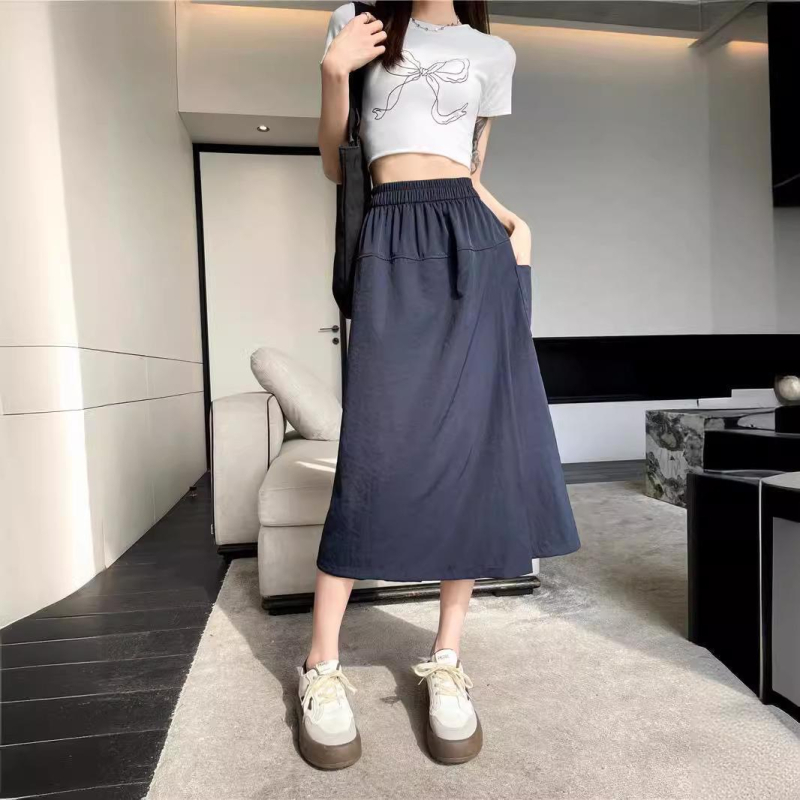 Плюс размер дамски кулоти Yamamoto Tooling, 2025 пролет-лято, висока талия, широки крачоли, солиден дизайн, 70-80% полиестер, 20-30% найлон