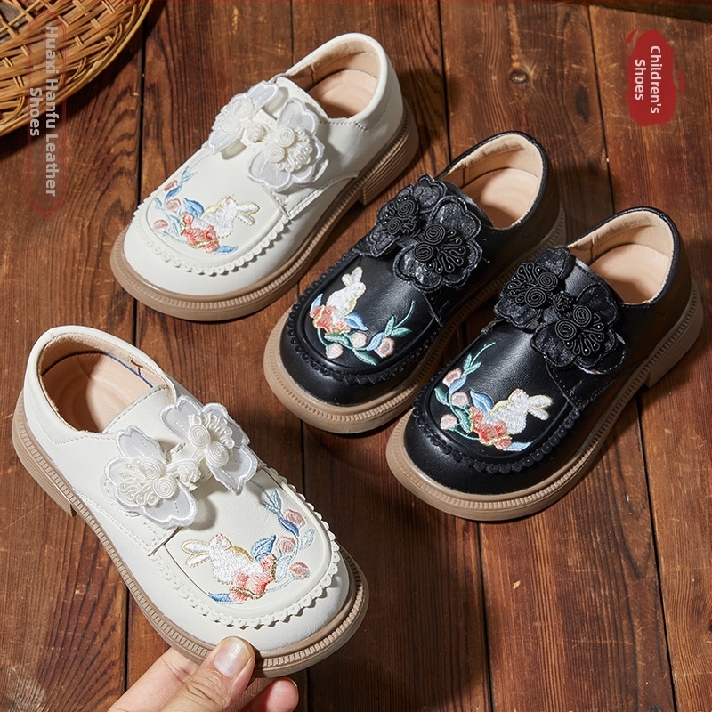 Siuvinėti mergaitėms bateliai etniniam stiliui - audiniai bateliai su gėlės raštu, viršutinė dalis jacquard medvilnė, gumos padas, lengvi, vasara 2024