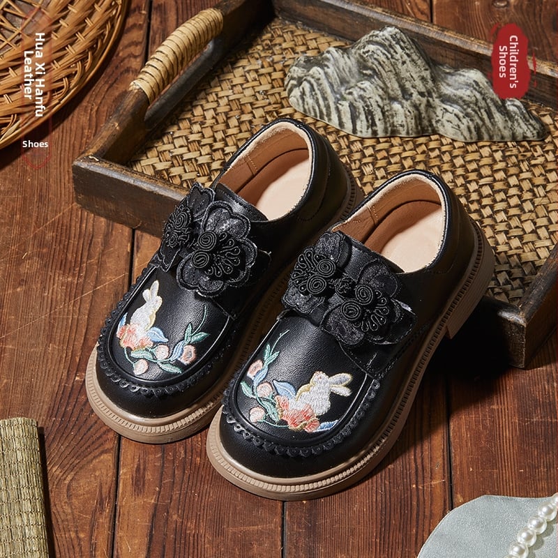 Siuvinėti mergaitėms bateliai etniniam stiliui - audiniai bateliai su gėlės raštu, viršutinė dalis jacquard medvilnė, gumos padas, lengvi, vasara 2024