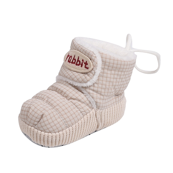 Babák első lépés cipő, csúszásmentes talp, tarpaulin felsőrész, plüss belső, Velcro zárás, téli viselet 0-15 hónapos korosztály számára