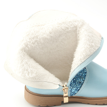 Детски кожени ботуши за момичета – ултрафина кожа отвън, до средата на подбедрицата, страничен цип, стелка от изкуствена вълна, противохлъзгаща подметка