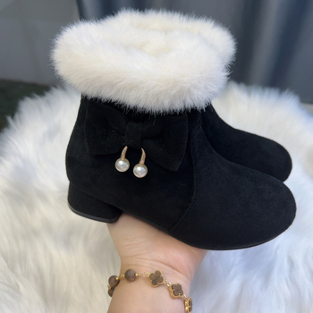 Tüdrukute talvised Martin kingad printsessi stiilis, külje tõmblukuga, pealne sünteetilisest nahast, soojad, libisemiskindlad, vanus 7–12 aastat