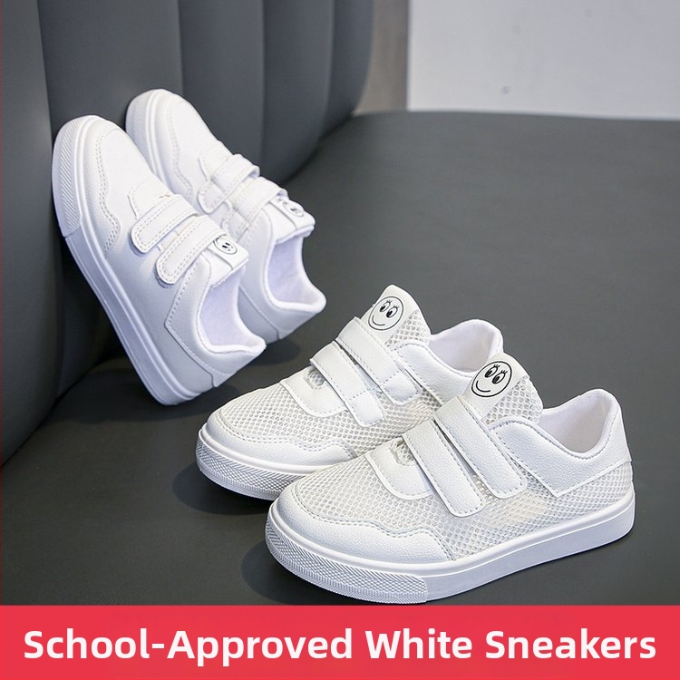 Bērnu mesh sporta kurpes ar Velcro aizdari – zems augšējais daļa, gumijas zole, PU iekšējais spilventiņš, elpojoša oderde