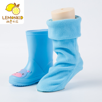 Bērnu lietus zābaki ar vilnas oderi, vienkrāsains raksts, plakans papēdis, unisex, piemērots pavasarim, rudenim un ziemai, bērniem 4-12 gadi, korejiešu stilā