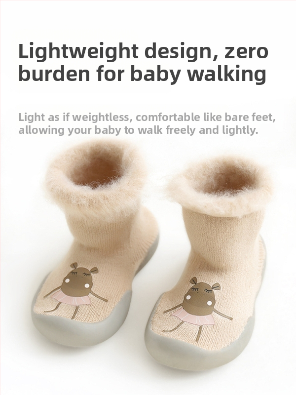 Laste põranda sokid, mittelibiseva tallaga, akrüülmaterjal, fliisvooder, paksud, siseruumides ja välistingimuseks