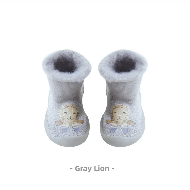 Laste põranda sokid, mittelibiseva tallaga, akrüülmaterjal, fliisvooder, paksud, siseruumides ja välistingimuseks