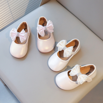 Κοριτσίστικά παπούτσια πριγκίπισσας από PU δέρμα με μαλακή σόλα, κλείσιμο Velcro, PU επένδυση και πάτος PU, καουτσούκ σόλα, για ηλικίες 4–12 ετών, άνοιξη 2025