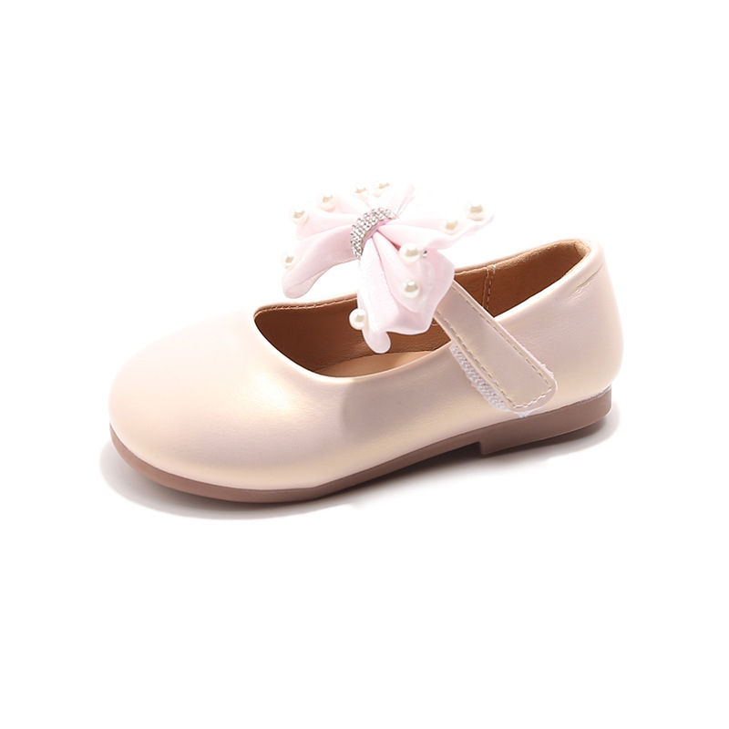 Κοριτσίστικά παπούτσια πριγκίπισσας από PU δέρμα με μαλακή σόλα, κλείσιμο Velcro, PU επένδυση και πάτος PU, καουτσούκ σόλα, για ηλικίες 4–12 ετών, άνοιξη 2025