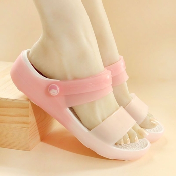 Női EVA anyagú lyukacsos szandál klín talppal, csúszásmentes, strandhoz