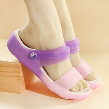 Női EVA anyagú lyukacsos szandál klín talppal, csúszásmentes, strandhoz